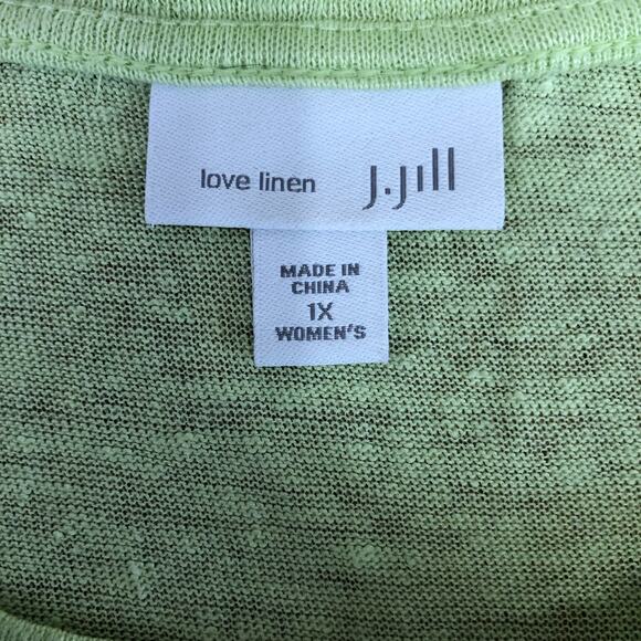 J.Jill Love Linen Lime Green Sleeveless Top Plus 1X - Picture 6 of 6